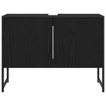 vidaXL Meuble sous lavabo salle de bain Chêne Noir 80x33x60 cm Bois d'ingénierie