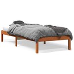 vidaXL Cadre de lit cire marron 75x190 cm bois de pin massif