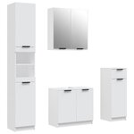 vidaXL Meubles de salle de bain 4 Pièces Blanc Bois d'ingénierie