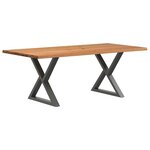vidaXL Table à manger avec bord vivant 200x100x74 cm bois massif chêne
