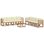 vidaXL Ensemble de canapés d'extérieur 9 pc Naturel et Crème