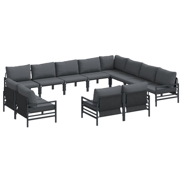 vidaXL Ensemble de canapé de jardin 12 Pièces Anthracite Acier