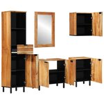 vidaXL Ensemble de mobilier de salle de bain avec tiroir 5 Pièces Marron