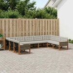 vidaXL Ensemble de canapés d'extérieur 9 Pièces Naturel et gris clair