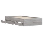 vidaXL Cadre de lit et tiroirs sonoma gris 90x200 cm bois d'ingénierie