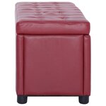 Banquette pouf tabouret meuble pouf de rangement 87 cm rouge bordeaux synthétique 3002087