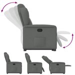 vidaXL Fauteuil inclinable Gris foncé Tissu