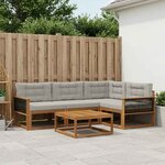 vidaXL Ensemble de canapés d'extérieur 5 Pièces Naturel et Gris clair