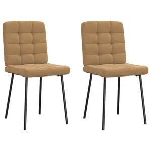 vidaXL Chaises à manger lot de 2 Marron Velours