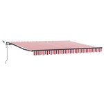 vidaXL Auvent Rétractable Automatique avec Rayures Rouges et Blanches 400x350 cm