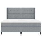 vidaXL Lit à ressorts avec matelas Gris clair 180 x 200 cm tissu