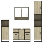 vidaXL Ensemble de meubles de salle de bain 4 Pièces chêne sonoma
