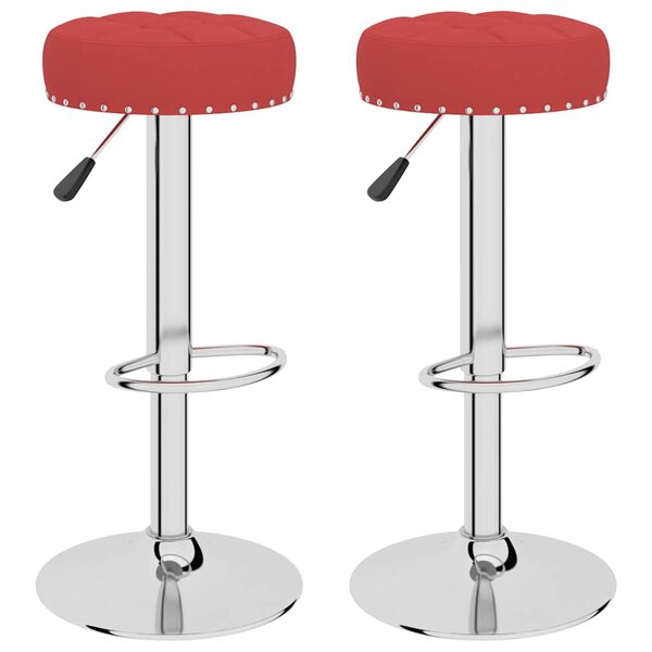 vidaXL Tabourets de bar lot de 2 rouge bordeaux tissu