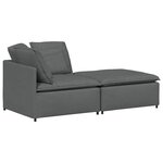 vidaXL Canapé modulaire et repose-pieds et coussins tissu gris foncé