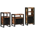 vidaXL Ensemble de mobilier de salle de bain 3 Pièces Bois Recyclé Solide