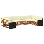 vidaXL Ensemble de canapés d'extérieur 10 pc Naturel et Crème