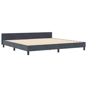 Cadre de lit vidaXL Gris foncé 200x200 cm Velours