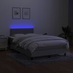 vidaXL Sommier à lattes de lit matelas LED gris clair 120x190 cm tissu