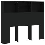 vidaXL Armoire de tête de lit Noir 120x19x103 5 cm