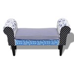 vidaXL Banc Design avec patchwork Bleu et blanc