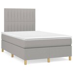 vidaXL Sommier à lattes de lit matelas LED gris clair 120x190 cm tissu