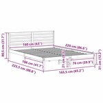 vidaXL Cadre de lit Blanc 160 x 220 cm Bois massif en pin