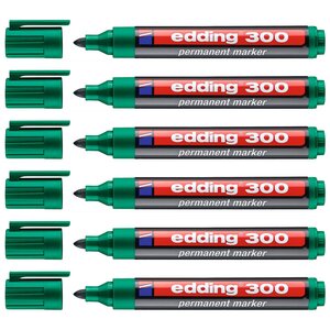 Marqueur Permanent 300 Vert Pointe Ronde 1 5-3 mm x 6 EDDING