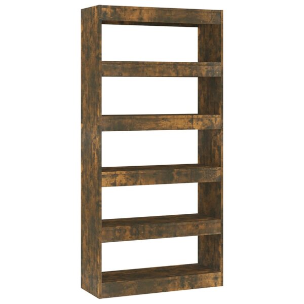 vidaXL Bibliothèque/Séparateur de pièce Chêne fumé Bois d'ingénierie