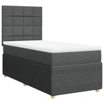 vidaXL Sommier à lattes de lit et matelas Gris foncé 90x190 cm Tissu