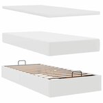 VidaXL Cadre de lit ottoman avec matelas blanc 160x200 cm similicuir