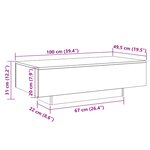 vidaXL Table basse gris béton 100x49 5x31 cm bois d'ingénierie