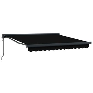 vidaXL Auvent Rétractable Noir 350 x 250 cm Tissu Métal