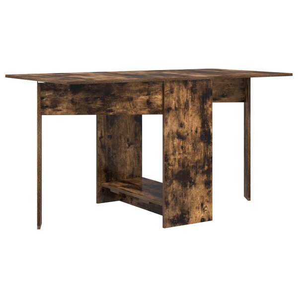 vidaXL Table à dîner 138 x 70 x 73 5 cm Bois d'ingénierie Chêne fumé