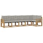 vidaXL Ensemble de canapés d'extérieur 6 Pièces Blanc et gris clair