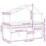 vidaXL Lit haut avec toit 80x200 cm bois de pin massif