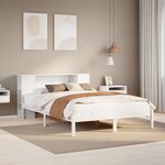 vidaXL Lit bibliothèque sans matelas blanc 150x200 cm bois pin massif
