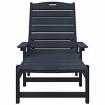 vidaXL Transats 2 Pièces Bleu Marine 162 x 53 x 98 5 cm en HDPE