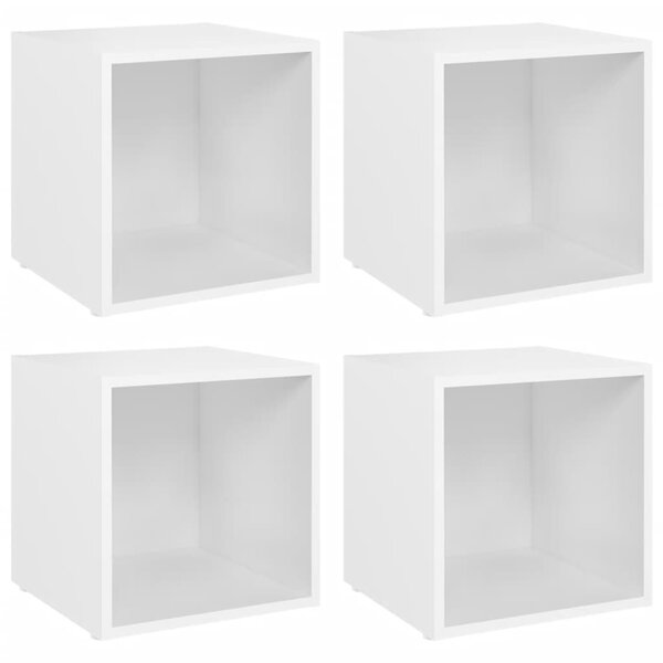 vidaXL Meubles TV 4 Pièces blanc 37x35x37 cm bois d’ingénierie