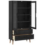 vidaXL Vitrine en Verre Noir 90 x 35 x 175 cm