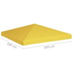 vidaXL Toile de toit de belvédère 270 g/m² 3x3 m Jaune