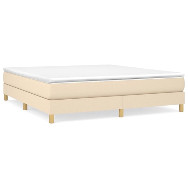 vidaXL Sommier à lattes de lit avec matelas Crème 160x200 cm Tissu