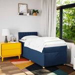vidaXL Sommier à lattes de lit avec matelas Bleu 100x200 cm Tissu