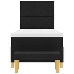 vidaXL Lit à ressorts avec matelas Noir 100 x 200 cm tissu