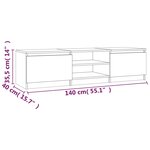 vidaXL Meuble TV Sonoma gris 140x40x35 5 cm Bois d'ingénierie