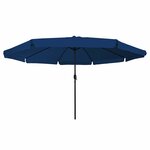 vidaXL Parasol de jardin Bleu et Noir 395 x 395 x 245 cm