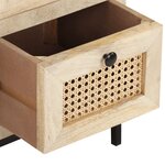 vidaXL Buffet 60x35x70 cm Bois de manguier massif et canne naturelle