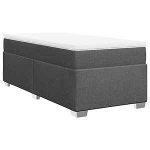 vidaXL Sommier à lattes de lit avec matelas Gris foncé 100x200cm Tissu