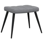 vidaXL Chaise de relaxation avec tabouret Gris clair Tissu