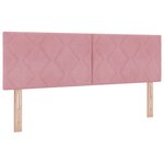 vidaXL Tête de Lit LED Rose Ensemble de 2 Rose Tissu  Bois 160 cm
