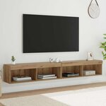 vidaXL Ensemble meuble TV avec LED Chêne artisanal Bois d'ingénierie